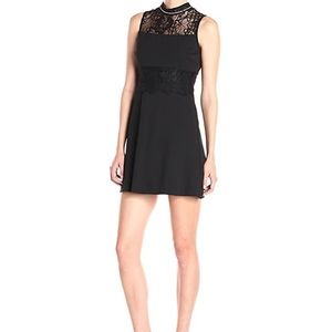 Jessica simpson women solid scuba crepe with lace